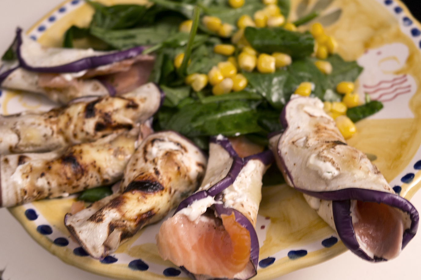 Involtini di melanzane e salmone