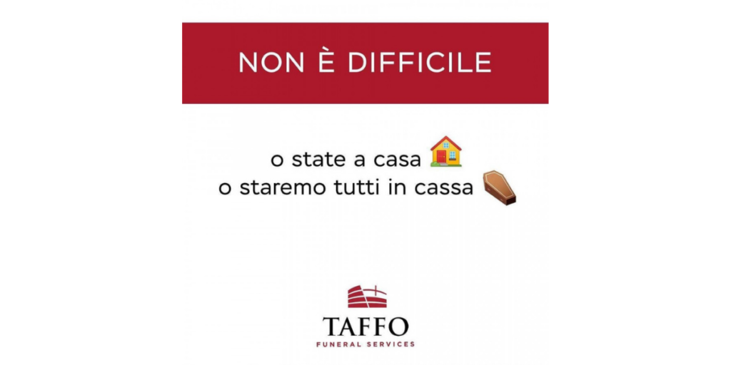 Pubblicità Taffo sensibilizzazione Covid