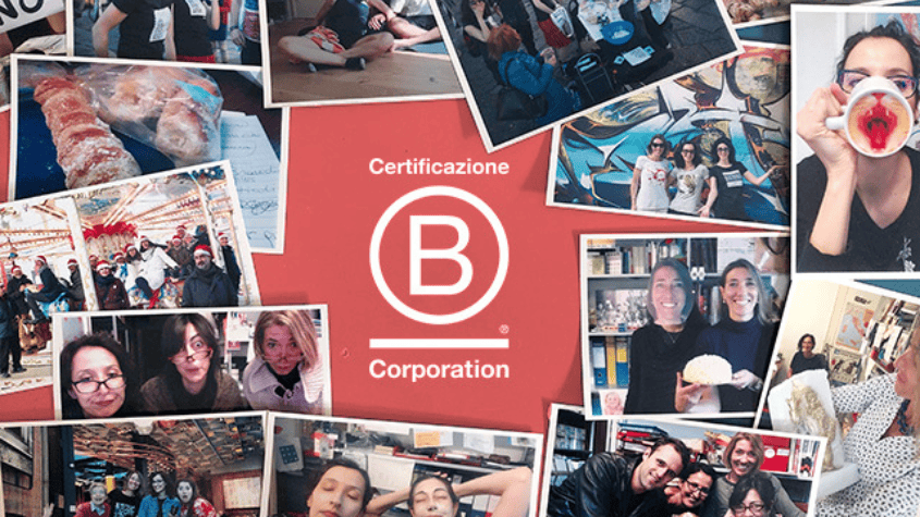 Sottosopra diventa B Corp - Immagini del team e logo