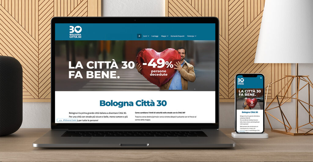 Sito Bologna città 30 - Dati 1 anno - meno 49% di persone decedute