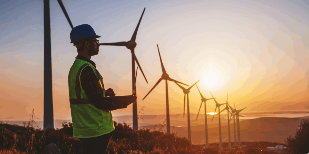 energie rinnovabil - tecnico in una centrale eolica