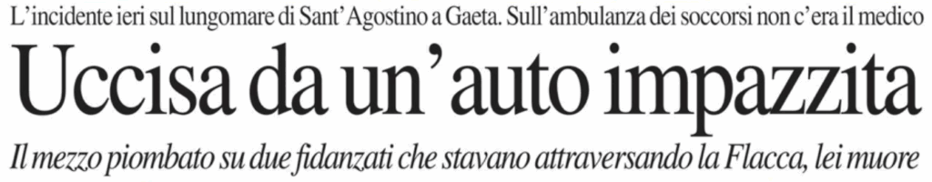 auto impazzita titolo giornale